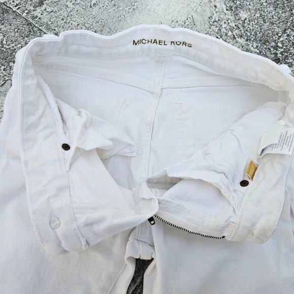 Michael Kors Women Jeans White Cotton Denim Jeans Size 4 - Picture 10 of 11